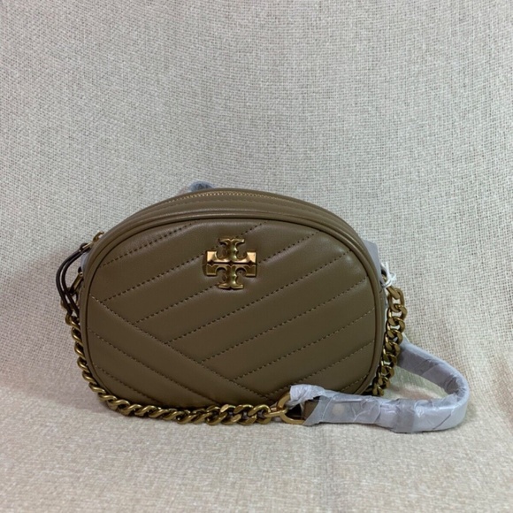 Tory Burch Kira Chevron Sandpiper Leather Small Camera Bag
